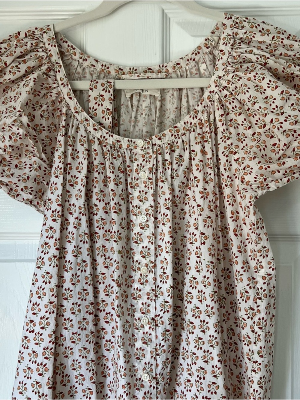 Doen Floral Cotton Belted Midi Dress - Picture 4 of 7